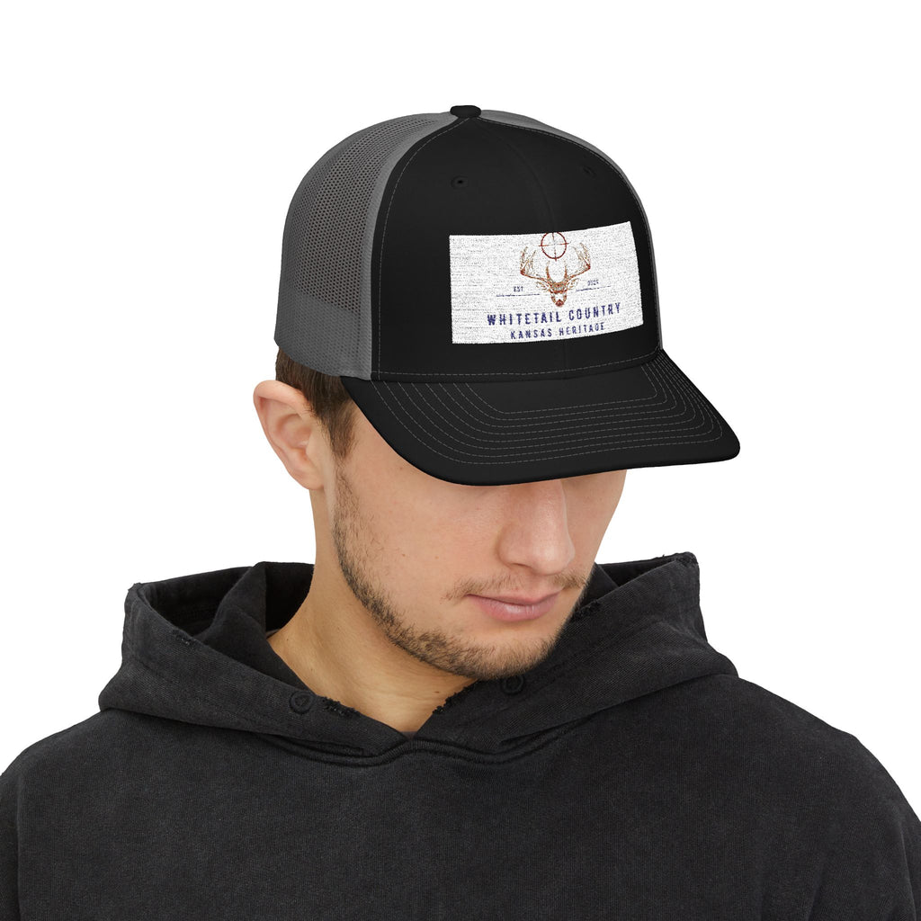 Whitetail Country Antlers Trucker Hat | Embroidered Hunting Cap, Mesh Snapback