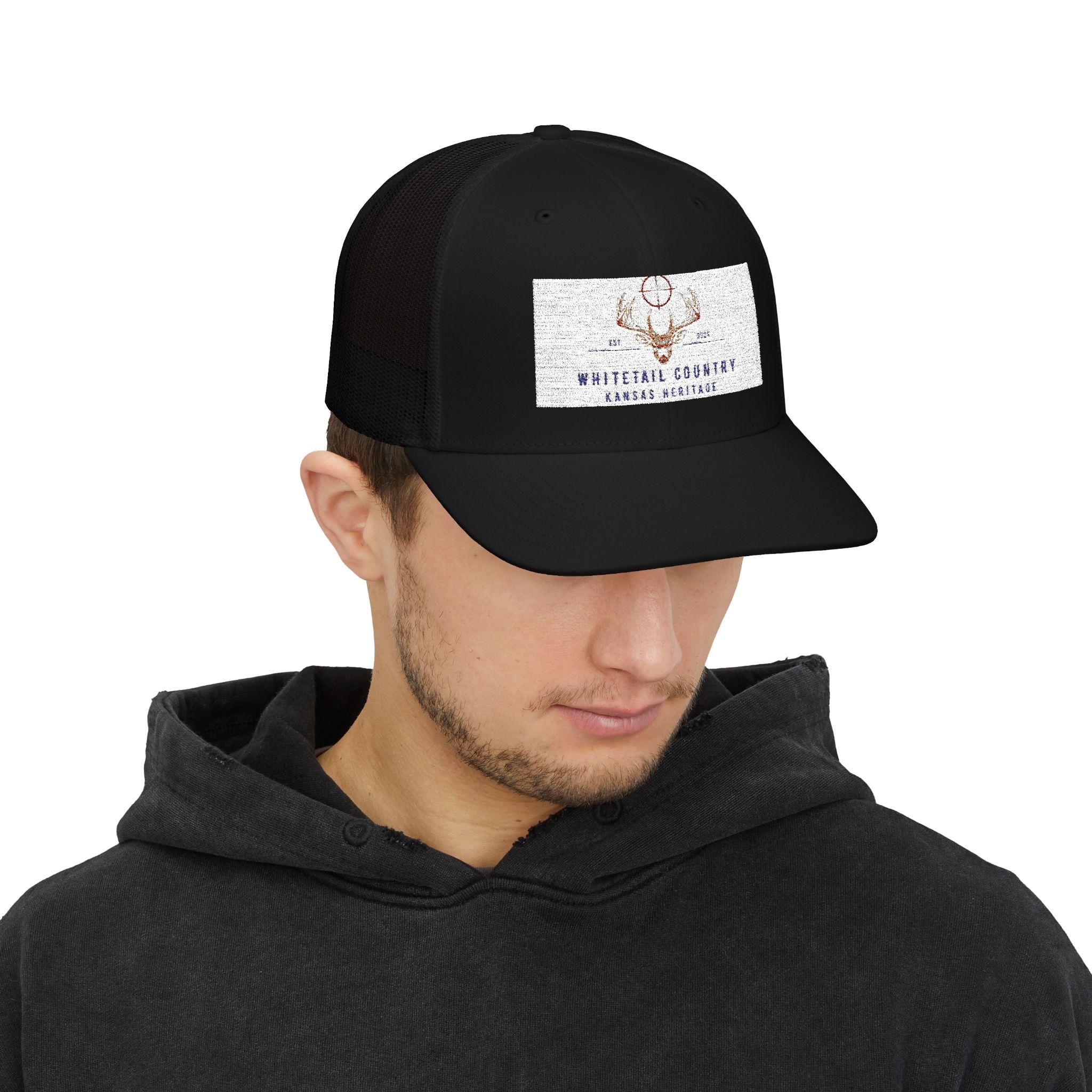 Whitetail Country Antlers Trucker Hat | Embroidered Hunting Cap, Mesh Snapback