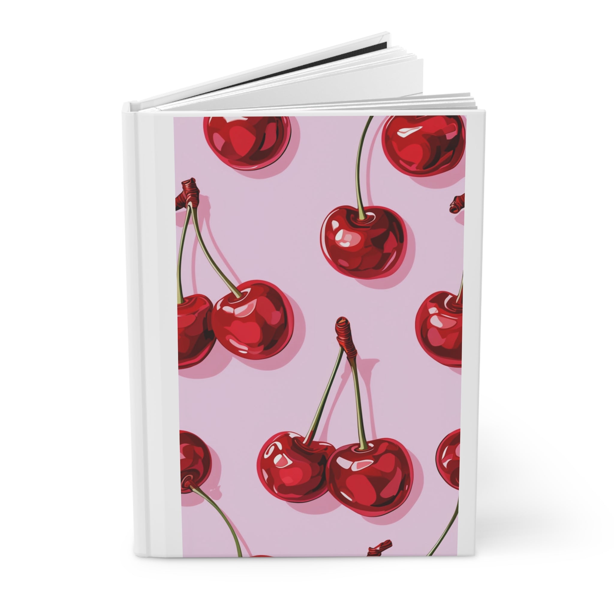 Cherry Pattern Hardcover Journal | Pink Cherry Notebook