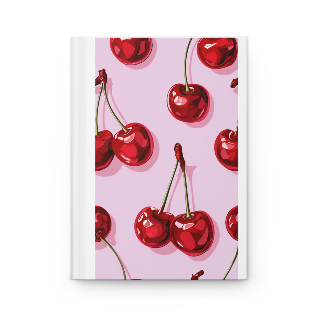 Cherry Pattern Hardcover Journal | Pink Cherry Notebook