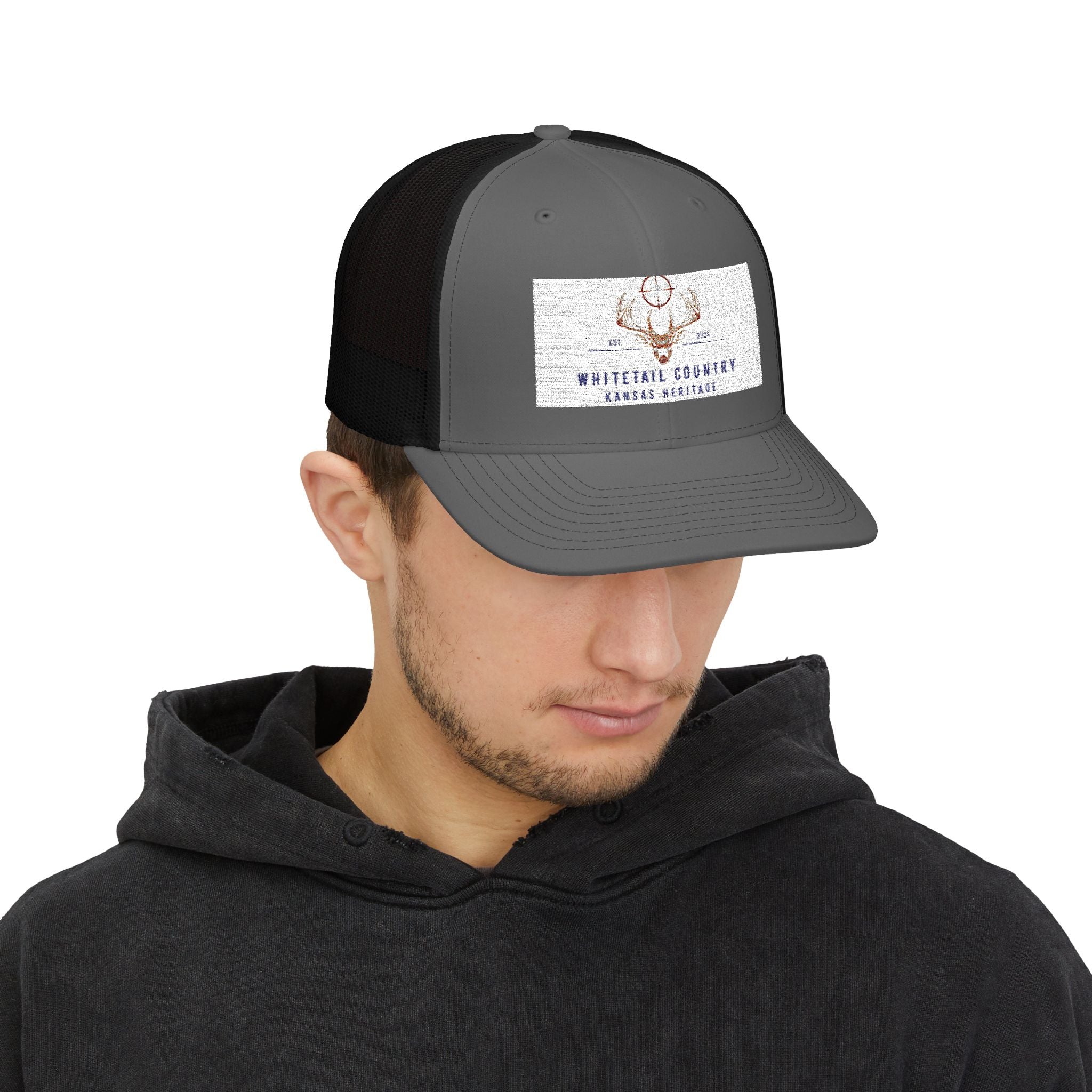 Whitetail Country Antlers Trucker Hat | Embroidered Hunting Cap, Mesh Snapback