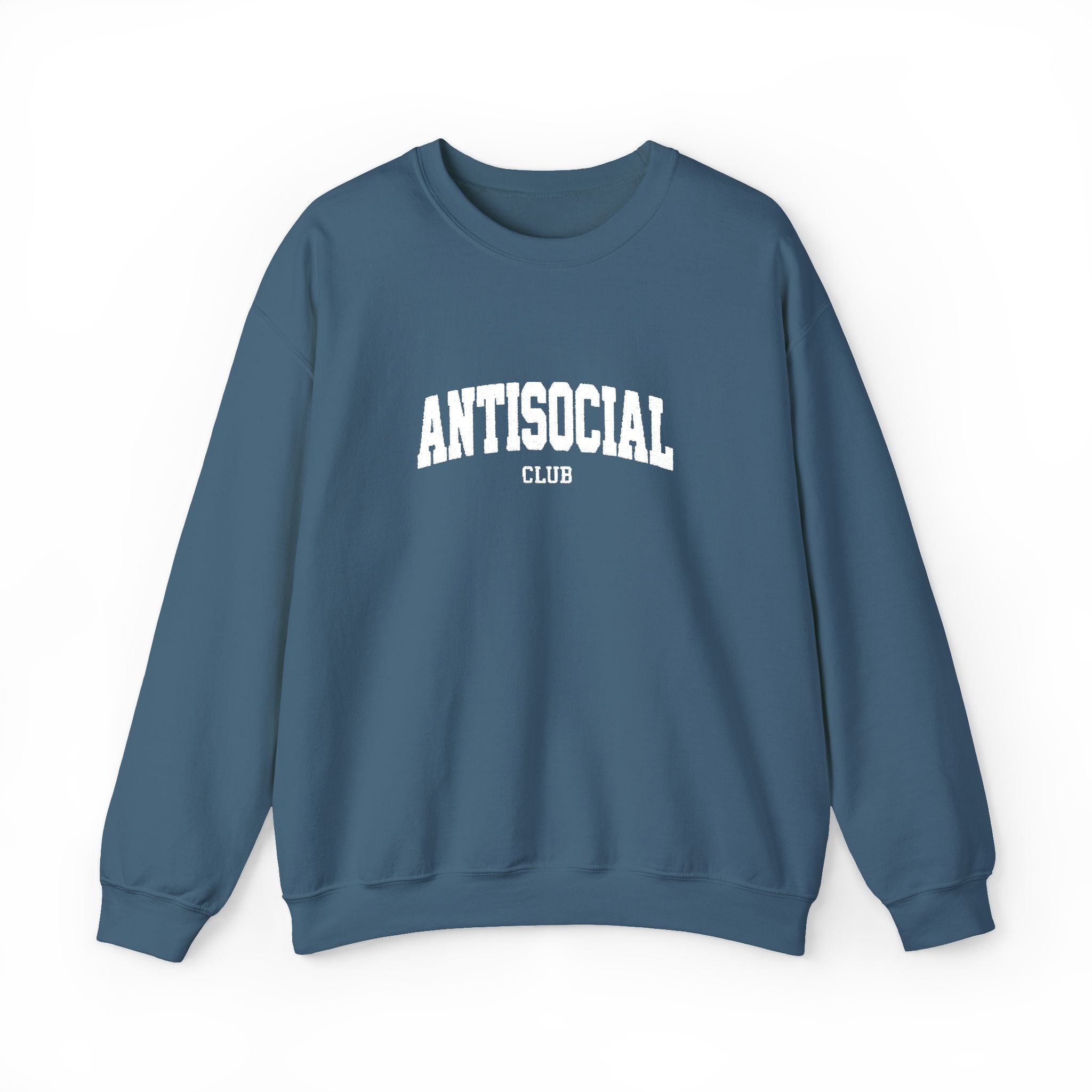 Antisocial Crewneck Sweatshirt | Minimal Collegiate Script