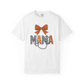 Mama Fall Plaid T-Shirt — Pumpkin Orange Bow Mama Tee