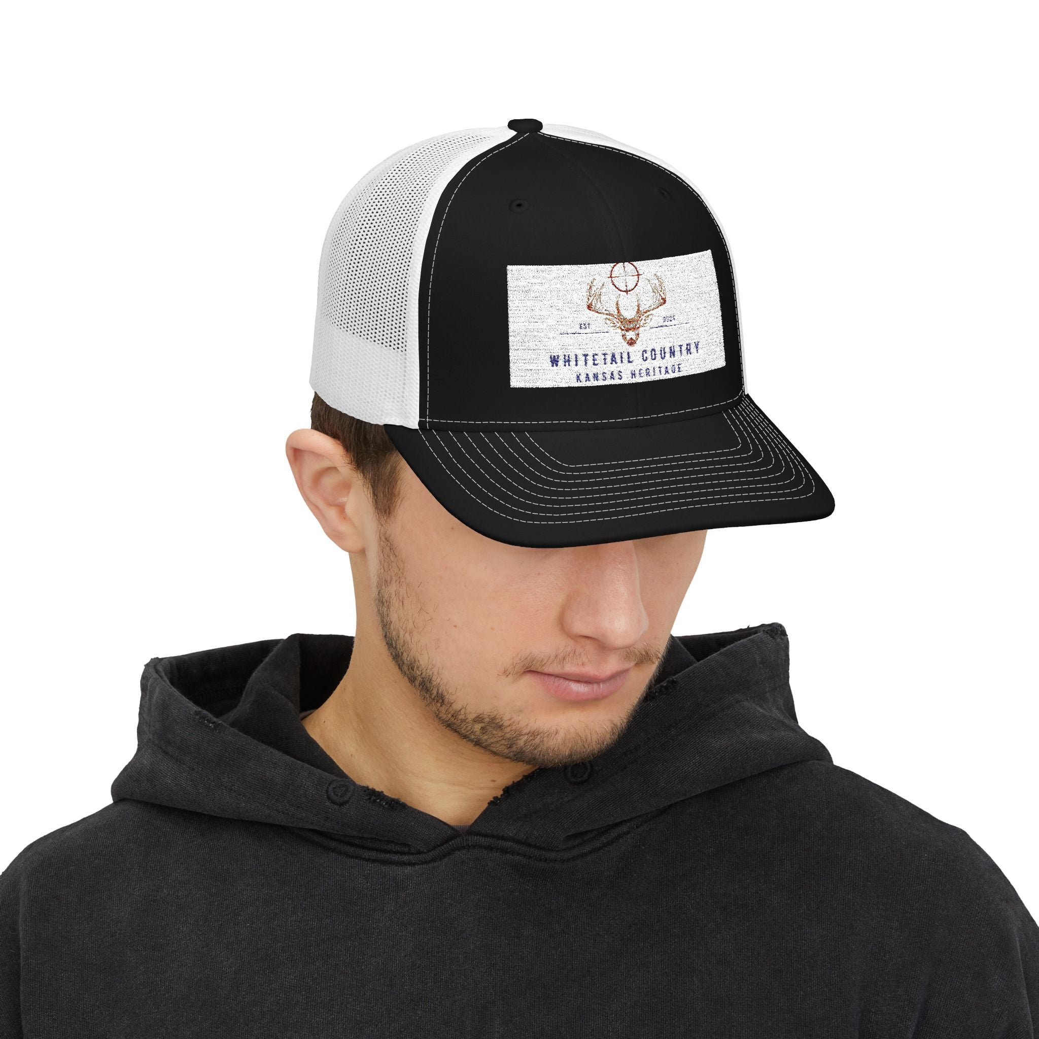 Whitetail Country Antlers Trucker Hat | Embroidered Hunting Cap, Mesh Snapback