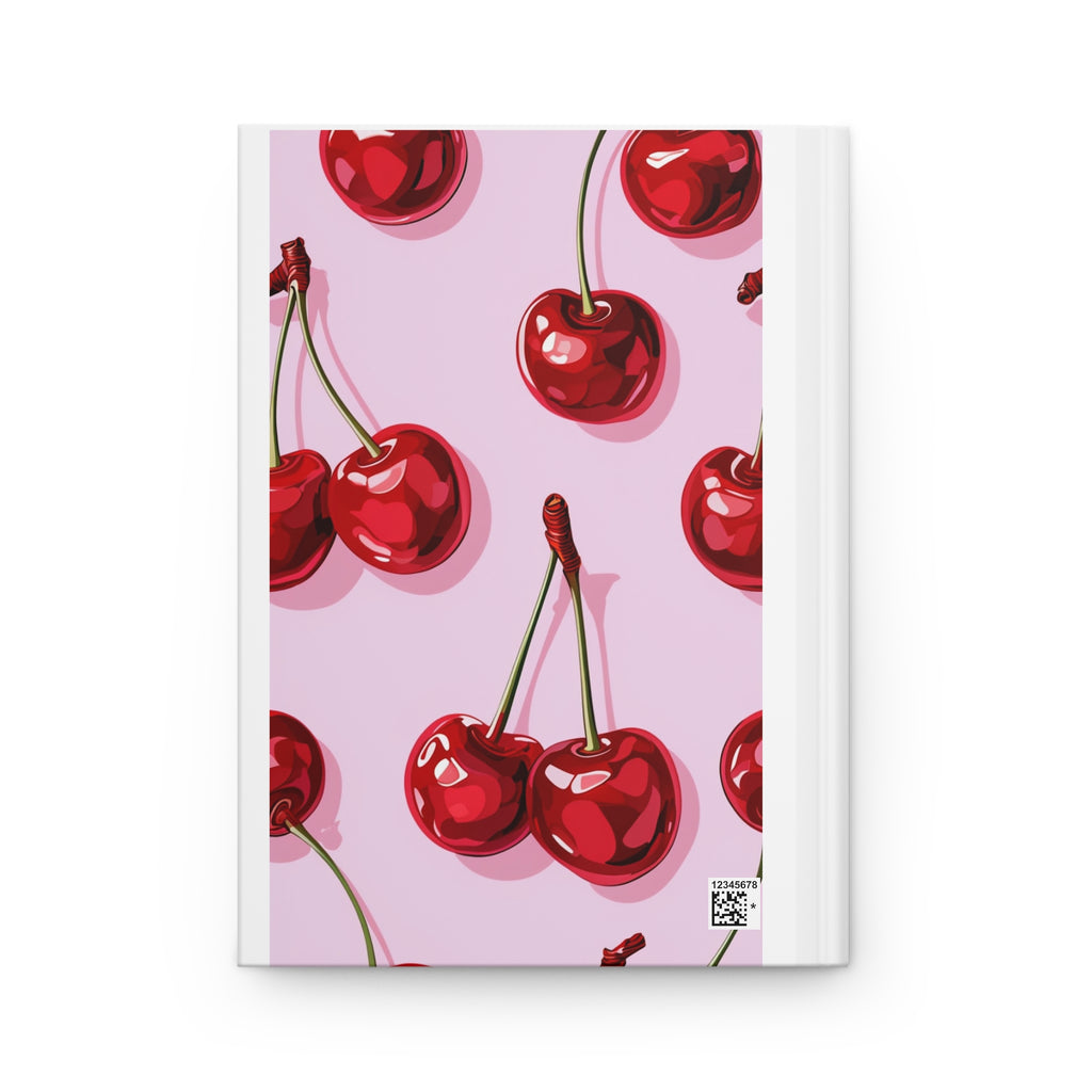 Cherry Pattern Hardcover Journal | Pink Cherry Notebook