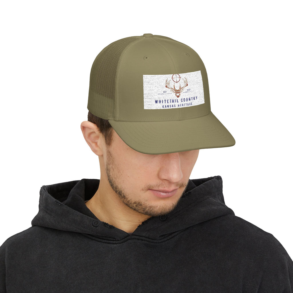 Whitetail Country Antlers Trucker Hat | Embroidered Hunting Cap, Mesh Snapback