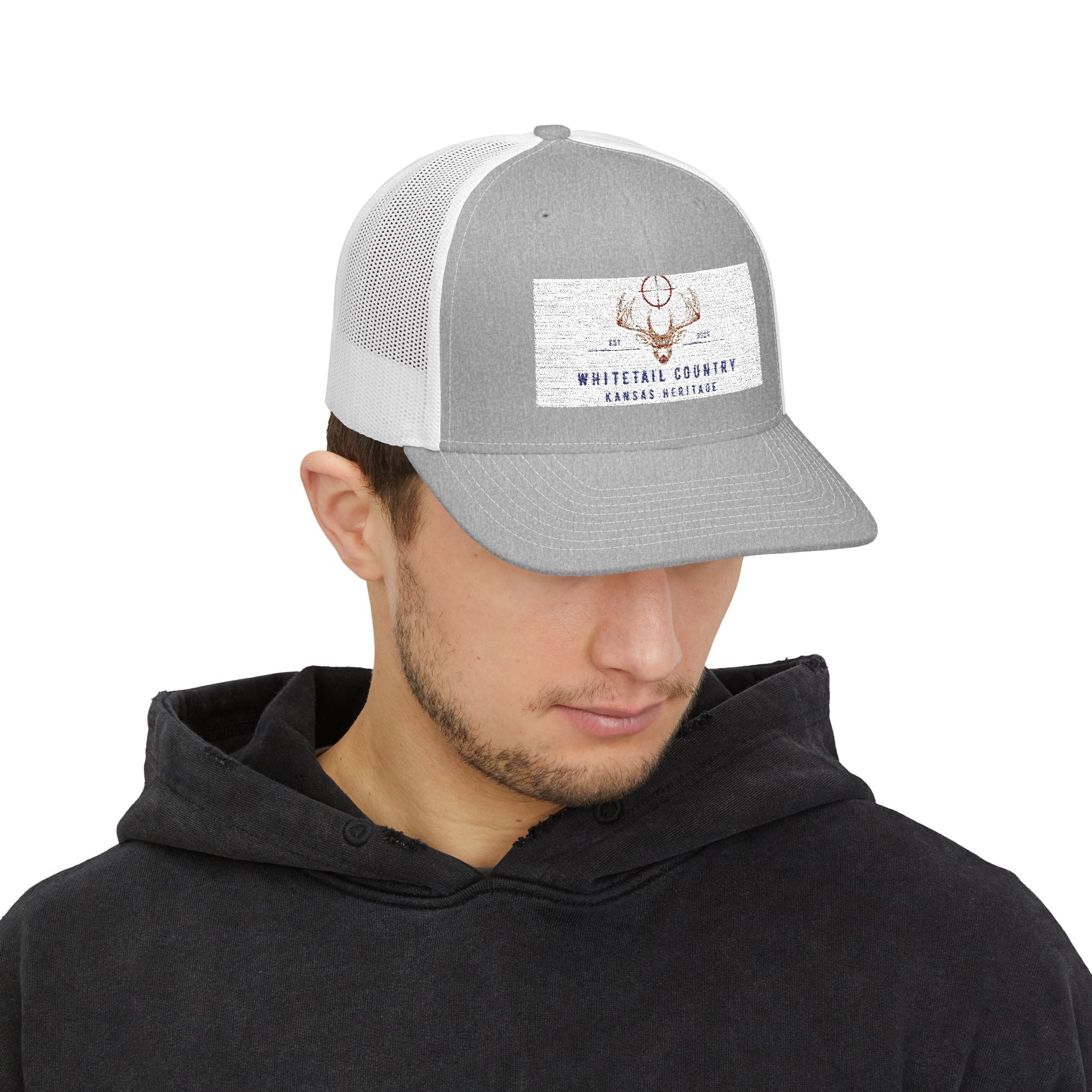 Whitetail Country Antlers Trucker Hat | Embroidered Hunting Cap, Mesh Snapback